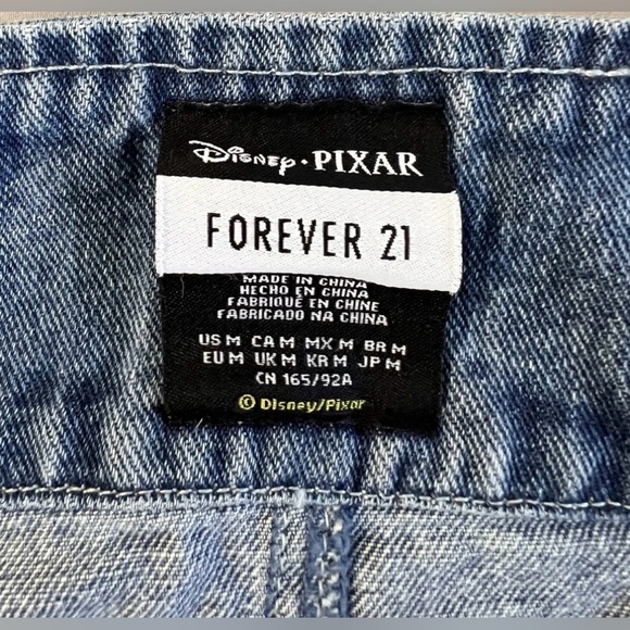 Disney Forever 21‎ Blue  Denim Overall Dress Sz Medium - Picture 9 of 10